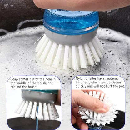 4 Pack Brush Refills for OXO Dish Brush Refill B, Brush Head Replacement OXO Dish Brush Replacement Head（Grey Round） - color: Grey Round