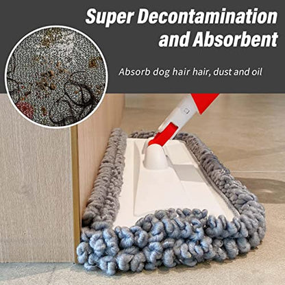 16.5" Microfiber Mop Pads Refills, 3 Pack Reusable Replacement Heads | reusable wet mop refills, machine washable for 14-16 inch spray mops, hardwood floors, dust cleaning & scrubbing - color: 16"grey Rolled*3