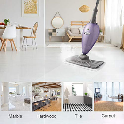 Fushing 7Pcs Steam Mop Pads, Washable Microfiber Cleaning Steamer Replacement Pads for Shark Steam & Spray Mop S3101 S3251 SK460 SK410 S3101n2 S3250 SK435CO SK140 SK141,White - color: White