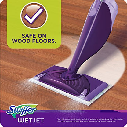 Swiffer Wet Jet Mop Cleaning Pads Refill, Floor Cleaner for Mopping Wood, Laminate, Tile in Home, Bathroom, Kitchen, All Purpose Multi-Surface Spray Mop Pad for Floor Cleaning, 24ct