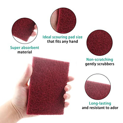 Heavy Duty Scour Pads, Non-Scratch Scrub Sponges, ULIFESTAR 5PCS Dish Scrubber Scouring Pads, Dual-Sided Reusable Household Scrub Pads for Dishes,Dish Cleaning Tool,Kitchen Scrubbers & Metal Grills - size: 150*100mm/5.9*3.94''320-400grits