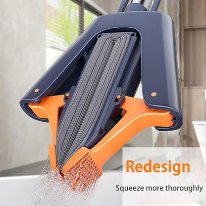 Squeeze Mop – Effective Floor Mop, Easy Squeeze Cleaning Tool | PVA Sponge Mop with Extendable Handle, 2 Refill Sponge Heads Included, Absorbent Roller Mop for Kitchen, Bathroom, and Balcony - size: 33.8cm