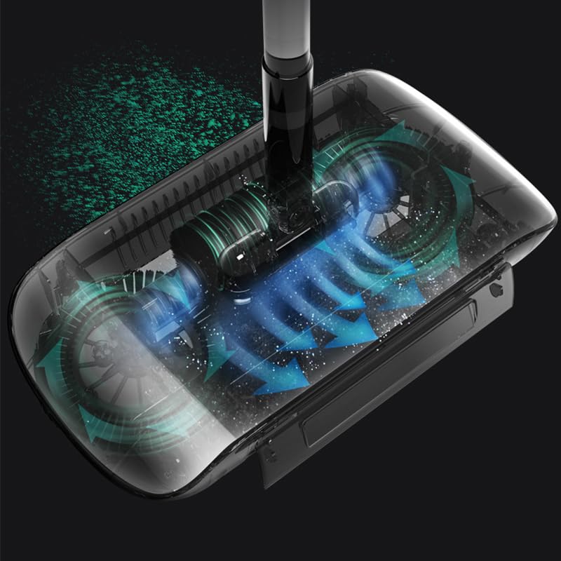2 in 1 Vacuum Broom Floor Sweeper Carpet Sweeper Hand Push Vacuum Cleaner 2 in 1 Vacuum Cleaner Manual Vacuum Sweeper (with One Cloth) - color: Blue
