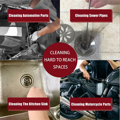 16 Inch Extra Long Pipe Cleaning Brush Set Stainless Steel Bristles, Stainless Steel Pipe Brush Steel Bottle Brush 8 Piece Variety Pack for Auto Parts, Bottles,Tubes, Etc. - size: 16 Inch