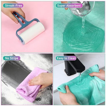 Newwiee 6 Pcs Extra Large Microfiber Cleaning Cloth 30" x 20" Washable Reusable Microfiber Towel Streak Free Lint Free Cloth for Cleaning Home Glass Office Window Bathrooms (Pastel Colors) - color: Pastel Colors