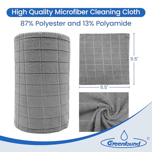 Greenfound Microfiber Cleaning Cloth Roll, 80 Pack Tear Away Towels, Reusable Washable Lint Free Scratch Free Absorbent Cleaning Rags for Kitchen Home Car Window Glass, 11.5 x 11.5 Inch Check Grey - color: Check Grey