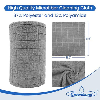 Greenfound Microfiber Cleaning Cloth Roll, 80 Pack Tear Away Towels, Reusable Washable Lint Free Scratch Free Absorbent Cleaning Rags for Kitchen Home Car Window Glass, 11.5 x 11.5 Inch Check Grey - color: Check Grey