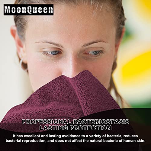 MOONQUEEN Microfiber Facial Cloths Fast Drying Washcloth 12 Pack - Premium Soft Makeup Remover Cloths - Burgundy - color: Burgundy, size: 12x12 Inch (Pack of 12)