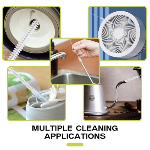 Reusable Straw Cleaner Brush Set - 8PCS Extra Long 12 inch Metal Straw Cleaning Brushes for Tumbler, Sippy Cup, Water Bottles, Pipes