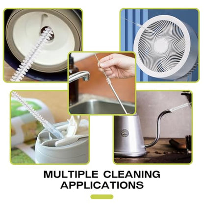 Reusable Straw Cleaner Brush Set - 8PCS Extra Long 12 inch Metal Straw Cleaning Brushes for Tumbler, Sippy Cup, Water Bottles, Pipes