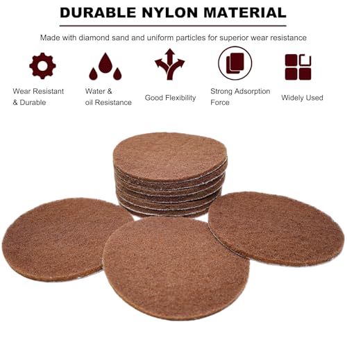 10 Pack 6 Inch 120 Grit Multipurpose Brown Scrubber Scouring Pads Flocking Scuff Pads -Hoop and Loop Scuff Pads Conditioning Discs Polishing Pad for Furniture Automotive Cleaning, Rust Removal - style: 120 Grit