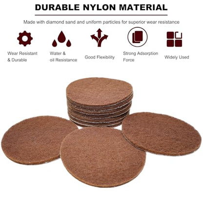 10 Pack 6 Inch 120 Grit Multipurpose Brown Scrubber Scouring Pads Flocking Scuff Pads -Hoop and Loop Scuff Pads Conditioning Discs Polishing Pad for Furniture Automotive Cleaning, Rust Removal - style: 120 Grit