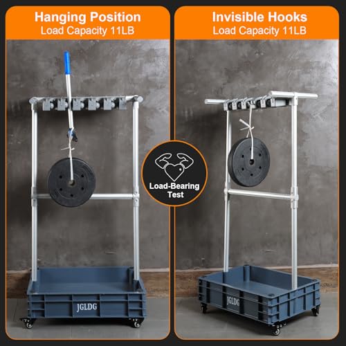 Mobile Mop and Broom Holder，Efficient Storage Solution for Cleaning Tools Keep Your Tools Handy and Organized