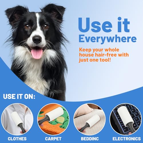 Lint Roller 440 Sheets with 2 Extra Handles, Pet Hair Remover for Laundry, Extra Sticky Lint Rollers for Pet Hair on Clothes, Furniture, Car - Dog & Cat Hair Removal Tool - size: 440 Sheets with 2 Extra Handles