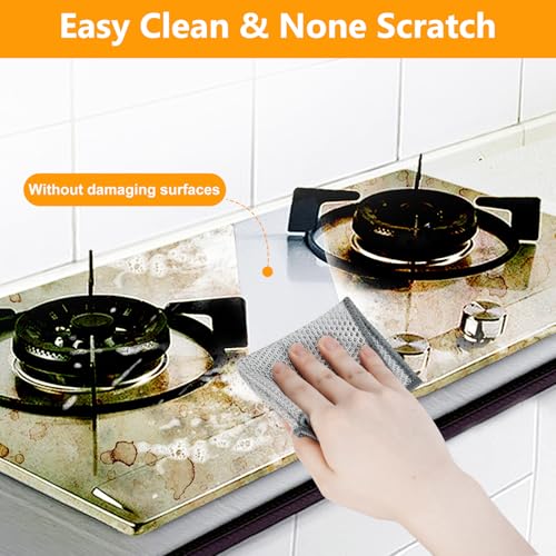 15PCS Multipurpose Wire Dishwashing Rag,Non Scratch Wire Dishcloth, Reusable Steel Wool Scrubber,Non-Scratch&Quick-Drying&Odor-Resistant Multi-Purpose for Kitchen,Bathroom Cleaning (15)