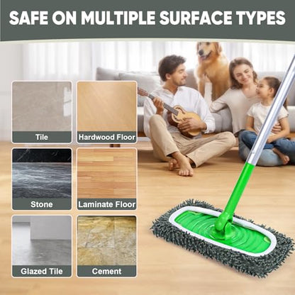 6-Pack Reusable Microfiber Mop Pads Compatible with Swiffer Sweeper, Dry & Wet Sweeping Cloths - Washable Wet Pads Refill for Multi-Surface/Hardwood Floor Cleaning -Grey - color: Gray