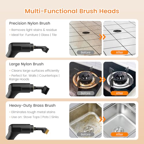 Steam Cleaner Accessories Compatible with Granarbol Steam Cleaner,Nylo/Brass Brush,Window/Surface Scraper/Towel Cover for Handheld Steamer Cleaning with Storage Case-18 PCS