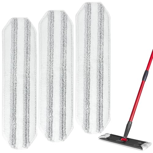 Aifacay Mop Pads for O-Cedar H2prO Flat Mop System, PP Fibers Added Microfiber Mop Replacement Pads for H2prO Flat Mop, 3 Pack Reusable Wet&Dry Mop Refills for Tough Stains Removal - color: Flat Mop Pads-3 Pack