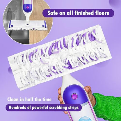 Pure Realm 18 Count Disposable mop Pads Refills for Swiffer PowerMop Multi-Surface Mop and PowerMop Wood Mop, Replacement Pads Use for Floor Cleaning - color: Purple 18 Mop Pads