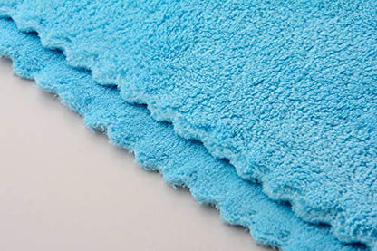 Ultra Soft Edgeless Microfiber Cleaning Towel Pack of 12, All-Purpose Multipurpose Plush 12' x 12' Cleaning Towels, Super Absorbent (Blue) - color: Blue