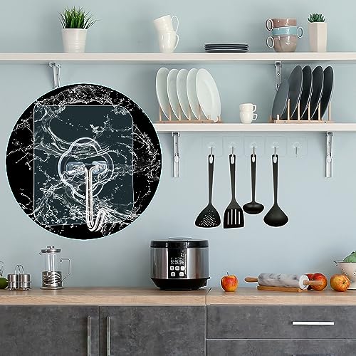 Adhesive Hooks, 32 Pack 33lb(Max) Sticky Hooks, Transparent Reusable Removable Adhesive Hooks for Hanging, Wall Hooks for Hanging Can be Use for Kitchen Bathroom Shower Outdoor Home Improvement