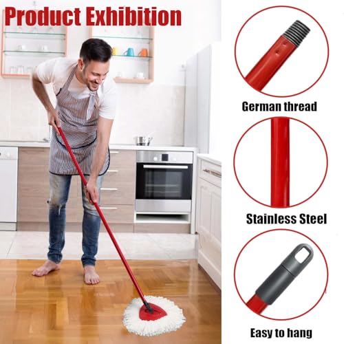 Mop Handle for Ocedar, Spin Mop Handle for O Cedar 4-Section 28.5-to-55inch Mop Replacement Stick Compatible with Ocedar Easy Wring Mop Refills Germany Screw Joint - size: 1 Handle