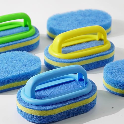 1PC Handled Soft Magic Sponge Brush - for Bathtub, Ceramic Tiles & Kitchen，Green - color: Green