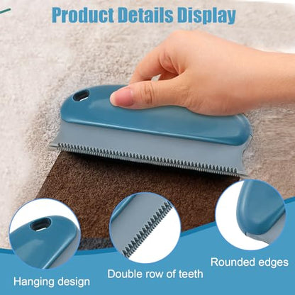 Pet Hair Remover Lint Removal Tool Loose Fur Scraper Brush for Sofa Carpet Rug Couch Fabric Furniture Clothing(Dark Blue) - color: Dark Blue