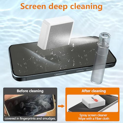 Cell Phone Cleaning Kit, iPhone Cleaning Kit for Charging Port Cleaner Keyboard Cleaning Kit for Airpods/Android/USB C/Earbuds/Laptop/iPad/Camera Lens with Stylus Pen (White, Elite Pack) - color: White (Elite Pack)