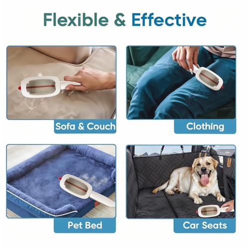 Lint and pet Hair Remover,Pet Hair Removal Glove,Clothe Hair Remover Roller,Reusable Lint Roller for Clothes,Pet Hair Remover for Clothes, Lint Brushes for Clothes (White) - color: White