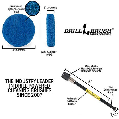 Kitchen Accessories - Cleaning Supplies - Drill Brush - Spin Scrubber - Oven Cleaner - Stove Top Cleaner - Pots and Pans - Kitchen Sink - Hard Water Stain Remover - Drill Attachment Power Scrubber - color: 6x Blue Pads