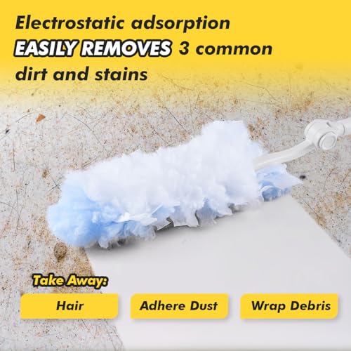 Reusable Feather Dusters for Cleaning,Heavy Duty Dusters with 10 Count 360 Duster + 1 Handle
