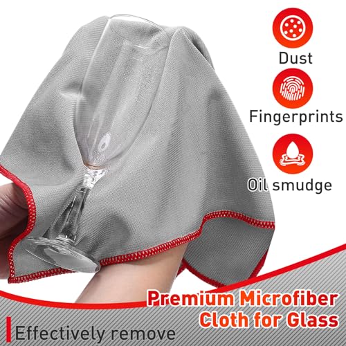 Maxcheck 24 Pack Magic Cleaning Cloth, 16 x 16 Inch Microfiber Glass Cleaning Cloths Reusable Lint Free Microfiber Towels for Kitchen Dish, Windows, Mirror, Glass, Car(Grey) - color: Grey