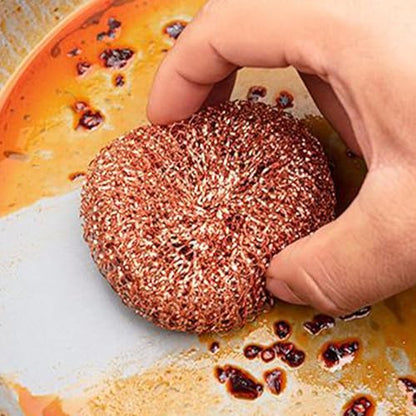 Dishwashing Brush | Dish Cleaning Brush Kitchen Scrub Pads | 2 Pieces Copper Wire Pot Scrubbers Cleaning Supplies, Dishwashing Sponge for Pots Pans Sink Grill Oven Bathroom