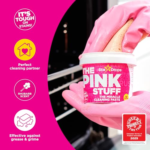 Stardrops The Pink Stuff Cleaning Paste 500g, Multi Purpose Cleaner for Kitchen, Bathroom, Tiles, Glass, Shower, Oven, Sink, Stainless Steel, Removes Grease, Grime & Stains - size: 17.63 Ounce (Pack of 1)