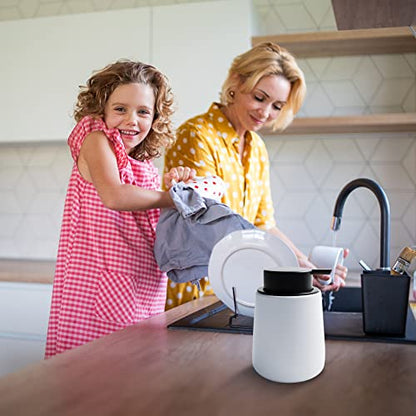 Soap Dispenser Ceramic with Easy-to-Press Pump Hand Lotion Liquid Dispenser for Shampoo Bathroom Kitchen 12 oz Blackwhite - color: Liquid-blackwhite