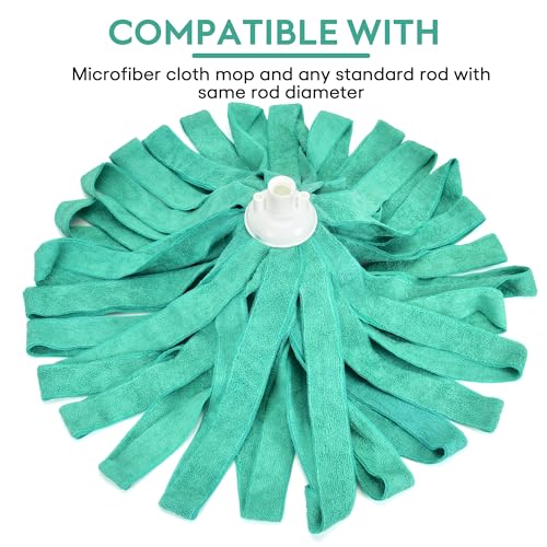 Matthew Microfiber Cloth Mop Compatible with Ceda Microfiber Cloth Mop Refill Commercial Replacement 54" Stainless Steel Handle with 2 Wet Mop Heads w/1 Handle Incl.2Pcs Microfiber Towels-Green - color: Green