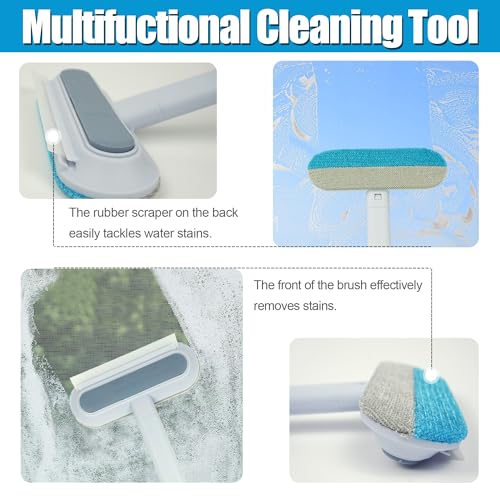 Magic Pet Hair Remover for Dog Cat Owner 2 Pieces, TikTok 4 in 1 Multifunctional Pet Hair Removal Tool for Couch Furniture Carpet Clothing, Reusable Washable Broom Brush for Window Tile Lint Cleaning
