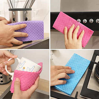 10 Packs Swedish Dishcloths for Kitchen, Reusable Paper Towels Compostable Swedish Dish Clothes for Kitchen and Household Use - color: Multicolor