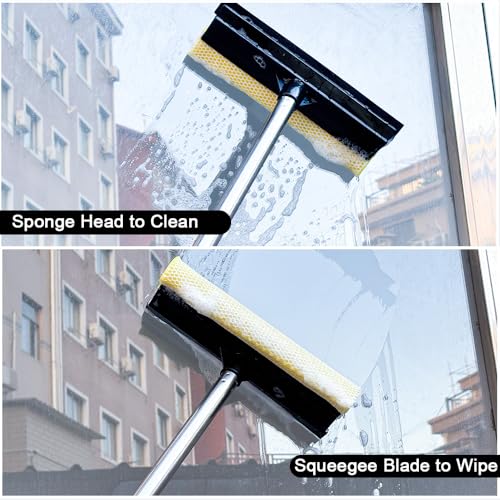 Window Cleaning Kit, Squeegee with Bucket for Windshield Cleaning, Bathroom, Shower Doors, Mirrors, Tiles, and Car Windows (Grey) - color: Gray