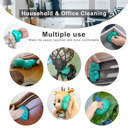 ASFSKY Keyboard Cleaning Gel Keyboard Cleaner Adheres to Dust and Debris in The Crevices of The Keyboard, Also Suitable for Car Interior Cleaning, Office Cleaning, Electronics Cleaning - color: Green