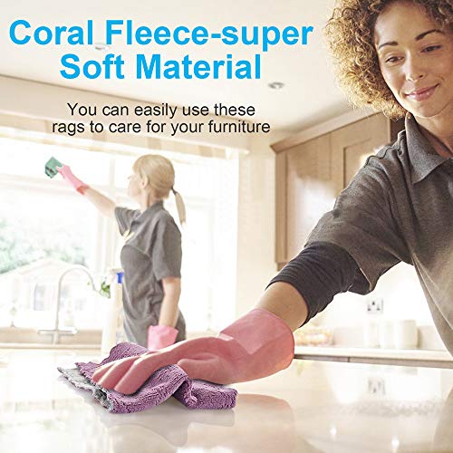 OstWony 12PCS Kitchen Towels Dish Cloths, Reusable Cleaning Rags 10x6in | Kitchen Towels Dish Towels,Multipurpose Reusable Dish Cloths,Highly Absorbent,Double-Sided Microfiber Cleaning Rag
