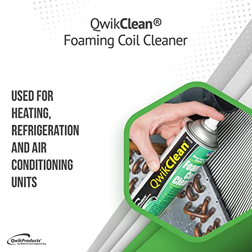 QwikProducts Foaming Coil Cleaner for AC Unit, Heating, Refrigerator, Air Conditioner No Rinse Coil Cleaner Spray Breaks Down Dirt, Dust, Grease, and Oil - size: 18 Ounce (Pack of 1)