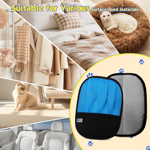 Pet Hair Removal Glove for Cats & Dogs, 2 Pcs Thickened Five-Finger Electrostatic Hair Remover Golve,Magic Brush with Pet Hair Remover Comb on Carpet, Clothing, Laundry, Couch - size: Brush & Hair Removal Gloves