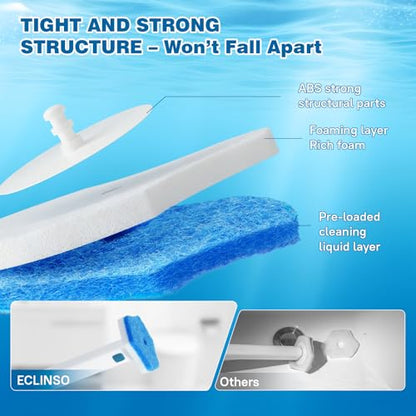 Disposable Toilet Brush Refills,32 Pcs,Disposable Toilet Cleaner,Toilet Bowl Cleaner,Not Compatible with Other Brands - size: 32 Reills