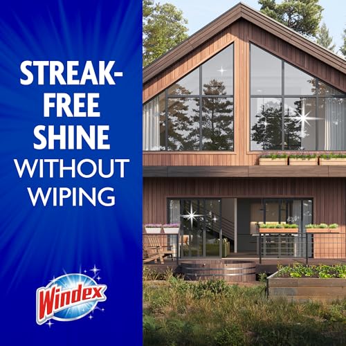 Windex Outdoor Window and Glass Cleaner for Hose Ammonia Free, Concentrated Formula for Deep Outdoor Clean, Patio Cleaner, Compatible With All Hoses, 32 Fl Oz (Pack of 2) - size: 32 Fl Oz (Pack of 2)