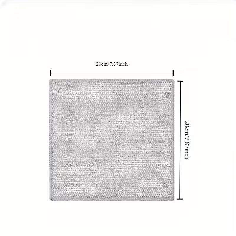5-Piece Gray Multi-Purpose Wet and Dry Wire Dish Cloths, Double-Thickness Steel Scouring Pads for Home Kitchen and Cooktop Cleaning