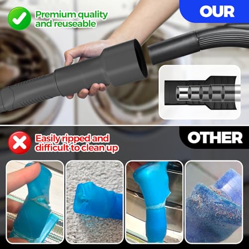 Holikme Dryer Vent Cleaner Kit Vacuum Hose Attachment Brush,Black - color: Black