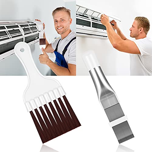 Boao Air Conditioner Condenser Fin Comb, Fin Cleaning Brush Air Conditioner Coil Cleaner Refrigerator Coil Cleaning Whisk Brush Evaporator Radiator Repair Tool(6 Pieces)