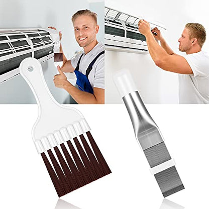 Boao Air Conditioner Condenser Fin Comb, Fin Cleaning Brush Air Conditioner Coil Cleaner Refrigerator Coil Cleaning Whisk Brush Evaporator Radiator Repair Tool(6 Pieces)